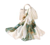 LumiSyne Sciarpa Di Seta Da Donna Pittura a Inchiostro Artistica Fiore Stampato Elegante Foulard Lungo Stole Morbida Scialle Protezione Solare Per Matrimoni Quattro Stagioni