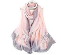 LumiSyne Sciarpa Di Seta Da Donna Pittura a Inchiostro Artistica Fiore Stampato Elegante Foulard Lungo Stole Morbida Scialle Protezione Solare Per Matrimoni Quattro Stagioni