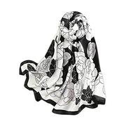 LumiSyne Sciarpa Di Seta Da Donna Pittura a Inchiostro Artistica Fiore Stampato Foulard Lungo Stole Morbida Scialle Protezione Solare Per Matrimoni Quattro Stagioni