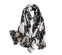LumiSyne Sciarpa Di Seta Da Donna Pittura a Inchiostro Artistica Fiore Stampato Foulard Lungo Stole Morbida Scialle Protezione Solare Per Matrimoni Quattro Stagioni