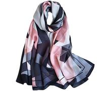 LumiSyne Sciarpa Di Seta Da Donna Retro Stampato Motivo a Strisce Geometriche Morbido Caldo Alta Qualità Lunghi Stole Morbida Scialle Protezione Solare Per Quattro Stagioni