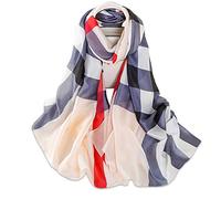 LumiSyne Sciarpa Di Seta Da Donna Sciarpe a Quadri Classiche Fiocco Tartan Foulard Scozzesi Lunghi Stole Morbida Scialle Protezione Solare Per Quattro Stagioni