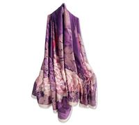LumiSyne Sciarpa Di Seta Donna Elegante Romantico Fiore Foglia Stampato Lungo Grande Sciarpe Leggero Calda Stole Scialle Hijab Protezione Solare Quattro Stagioni