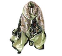 LumiSyne Sciarpa Di Seta Donna Fiore Stampato Moda Ed Elegante Stile Scialle Lungo e Morbido Foulard Calda Stole Protezione Solare Quattro Stagioni