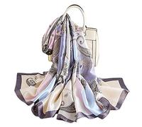 LumiSyne Sciarpa Di Seta Donna Fiore Stampato Moda Ed Elegante Stile Scialle Lungo e Morbido Foulard Calda Stole Protezione Solare Quattro Stagioni