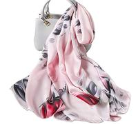 LumiSyne Sciarpa Di Seta Donna Fiore Stampato Moda Ed Elegante Stile Scialle Lungo e Morbido Foulard Calda Stole Protezione Solare Quattro Stagioni