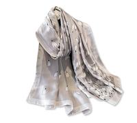 LumiSyne Sciarpa Di Seta Donna Fiore Stampato Moda Ed Elegante Stile Scialle Lungo e Morbido Foulard Calda Stole Protezione Solare Quattro Stagioni