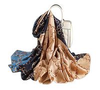 LumiSyne Sciarpa Di Seta Donna Fiore Stampato Moda Ed Elegante Stile Scialle Lungo e Morbido Foulard Calda Stole Protezione Solare Quattro Stagioni