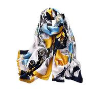 LumiSyne Sciarpa Di Seta Donna Foulard Stampata Retrò Stile Moda Scialle Quadrato Grande Stole Protezione Solare Fazzoletto Da Collo Fazzoletti Da Testa Tutte Le Stagioni
