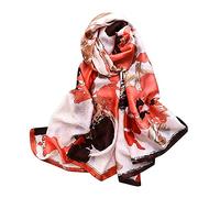 LumiSyne Sciarpa Di Seta Donna Foulard Stampata Retrò Stile Moda Scialle Quadrato Grande Stole Protezione Solare Fazzoletto Da Collo Fazzoletti Da Testa Tutte Le Stagioni
