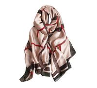 LumiSyne Sciarpa Di Seta Donna Foulard Stampata Retrò Stile Moda Scialle Quadrato Grande Stole Protezione Solare Fazzoletto Da Collo Fazzoletti Da Testa Tutte Le Stagioni