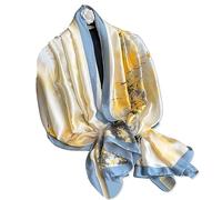LumiSyne Sciarpa Di Seta Donna Pittura a Inchiostro Artistico Elegante Fiore Stampato Foulard Leggera Sciarpe Calda Lungo Sciarpa Per La Testa In Raso Scialle Stole Protezione Solare Abito Da Spiaggia