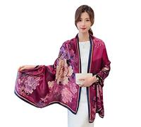 LumiSyne Sciarpa Di Seta Donna Stampa a Righe Lettere Motivo Paisley Fiore Stile Lussuosa Elegante Foulards In Raso Lungo Leggero Calda Sciarpe Stole Protezione Solare Scialle Quattro Stagioni