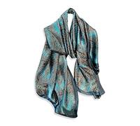 LumiSyne Sciarpa Di Seta Donna Stampa a Righe Lettere Motivo Paisley Fiore Stile Lussuosa Elegante Foulards In Raso Lungo Leggero Calda Sciarpe Stole Protezione Solare Scialle Quattro Stagioni