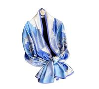 LumiSyne Sciarpa Di Seta Donna Stampa Fiore Colorato Motivo Pittura a Olio Artistico Foulards In Raso Lungo Protezione Solare Scialle Leggero Calda Sciarpe Stole Quattro Stagioni