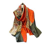 LumiSyne Sciarpa Di Seta Donna Stampa Fiore Colorato Motivo Pittura a Olio Artistico Foulards In Raso Lungo Protezione Solare Scialle Leggero Calda Sciarpe Stole Quattro Stagioni