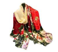 LumiSyne Sciarpa Di Seta Donna Stampa Fiore Colorato Motivo Pittura a Olio Artistico Foulards In Raso Lungo Protezione Solare Scialle Leggero Calda Sciarpe Stole Quattro Stagioni