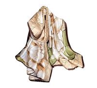 LumiSyne Sciarpa Di Seta Donna Stampa Fiore Colorato Motivo Pittura a Olio Artistico Foulards In Raso Lungo Protezione Solare Scialle Leggero Calda Sciarpe Stole Quattro Stagioni
