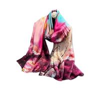 LumiSyne Sciarpa Di Seta Donna Stampata Farfalla Motivo Fiore Stile Lussuosa Elegante Sciarpe Grande Lungo Fazzoletto Da Collo Leggero Calda Stole Scialle Hijab Protezione Solare Quattro Stagioni