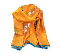 LumiSyne Sciarpa Di Seta Donna Stampato Pittura a Olio Fiore Motivo Di Albero Stile Artistico Colorato Sciarpe Lungo Grande Leggero Calda Scialle Stole Hijab Protezione Solare Abito Da Spiaggia