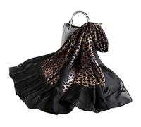 LumiSyne Sciarpa Di Seta Morbida Donna Stampa Animalier Sciarpa Leopardata Stampa Pavone Cavallo Lunghi Stole Scialle Protezione Solare Per Tutte Le Stagioni