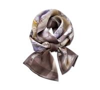 LumiSyne Sciarpa Di Seta Stretta Donna Fiore Foglia Stampato Motivo Di Pittura Colorata Raso Sottile Lunga Fazzoletto Da Collo Leggera Sciarpa Fascia Per Capelli Copricapo Foulard Nastro