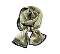 LumiSyne Sciarpa Di Seta Stretta Donna Fiore Foglia Stampato Motivo Di Pittura Colorata Raso Sottile Lunga Fazzoletto Da Collo Leggera Sciarpa Fascia Per Capelli Copricapo Foulard Nastro