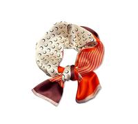 LumiSyne Sciarpa Di Seta Stretta Donna Lungo Sottile Fazzoletto Da Collo Vintage Geometriche Lettere Stampa Motivo Pittura Colorata Raso Foulard Piccolo Multifunzione Copricapo Foulard Capelli Nastro