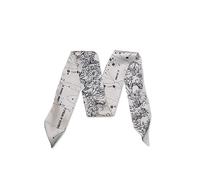 LumiSyne Sciarpa Di Seta Stretta Donna Ragazze Lungo Sottile Fazzoletto Da Collo Albero Fiore Stampata Motivo Lettere Stile Artistico Retrò Sottile Nastro Sciarpa In Raso Copricapo Fascia Per Capelli