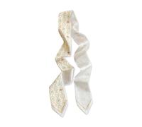 LumiSyne Sciarpa Di Seta Stretta Donna Ragazze Lungo Sottile Fazzoletto Da Collo Fiore Foglia Stampato Stile Pastorale Fresco Leggera Raso Foulard Fascia Per Capelli Copricapo Nastro Sciarpa