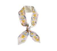 LumiSyne Sciarpa Di Seta Stretta Donna Ragazze Lungo Sottile Fazzoletto Da Collo Fiore Foglia Stampato Stile Pastorale Fresco Leggera Raso Foulard Fascia Per Capelli Copricapo Nastro Sciarpa