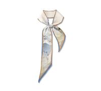 LumiSyne Sciarpa Di Seta Stretta Donna Ragazze Lungo Sottile Fazzoletto Da Collo Fiore Stampato Motivo Pittura In Stile Cinese Stile Artistico Elegante Cravatta Copricapo Fascia Per Capelli Nastro