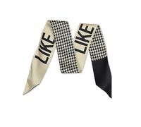 LumiSyne Sciarpa Di Seta Stretta Donna Ragazze Lungo Sottile Fazzoletto Da Collo Fiore Stampato Motivo Lettere Stile Artistico Romantico Sottile Nastro Sciarpa In Raso Copricapo Fascia Per Capelli
