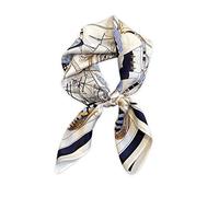 LumiSyne Sciarpe Di Seta Donna Foulard Quadrata 70×70cm Retro Stampato Motivo Geometriche Catena Lettere Leggera Raso Foulard Piccolo Fazzoletto Da Collo Fascia Per Capelli Bandane Copricapo