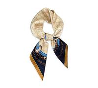 LumiSyne Sciarpe Di Seta Donna Foulard Quadrata 70×70cm Retro Stampato Motivo Geometriche Catena Lettere Leggera Raso Foulard Piccolo Fazzoletto Da Collo Fascia Per Capelli Bandane Copricapo