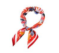 LumiSyne Sciarpe Di Seta Donna Foulard Quadrata Stampata Graffiti e Pittura Leggera Raso Sciarpa Vintage Fazzoletto Da Collo Bandane Fascia Per Capelli Copricapo 70x70cm