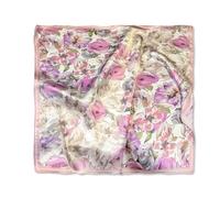 LumiSyne Sciarpe Di Seta Donna Piccolo Foulard Quadrata Fresco Romantico Serie Verde Fiore Foglia Stampato Leggera Raso Foulard Fazzoletto Da Collo Bandane Fascia Per Capelli Copricapo 53×53cm