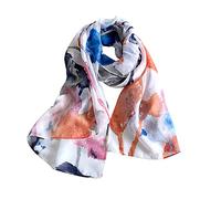 LumiSyne Sciarpe In Cotone Donna Farfalle Fiore Stampato Tessuta a Spina Di Pesce Lungo Morbido Foulard Leggera Scialle Stole Protezione Solare Quattro Stagioni