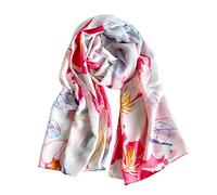 LumiSyne Sciarpe In Cotone Donna Farfalle Fiore Stampato Tessuta a Spina Di Pesce Lungo Morbido Foulard Leggera Scialle Stole Protezione Solare Quattro Stagioni