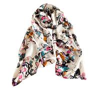 LumiSyne Sciarpe In Cotone Donna Farfalle Fiore Stampato Tessuta a Spina Di Pesce Lungo Morbido Foulard Leggera Scialle Stole Protezione Solare Quattro Stagioni