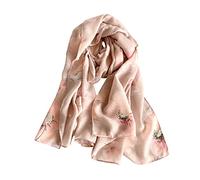 LumiSyne Sciarpe In Cotone Donna Farfalle Fiore Stampato Tessuta a Spina Di Pesce Lungo Morbido Foulard Leggera Scialle Stole Protezione Solare Quattro Stagioni
