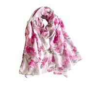 LumiSyne Sciarpe In Cotone Donna Farfalle Fiore Stampato Tessuta a Spina Di Pesce Lungo Morbido Foulard Leggera Scialle Stole Protezione Solare Quattro Stagioni