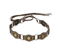 LumiSyne Vintage Cinture Western Da Donna Cinture Larghe a Disco Rivetto Borchiata Stile Stringatura Concho Cintura In Pelle Cintura Da Cowgirl Per Jeans Pantalone Abito Accessori Grunge y2k