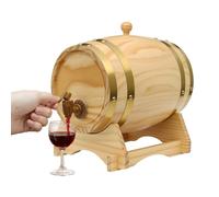 Lumivew Botte di vino con supporto, botte di legno per whisky e vino, 5 l, in legno di pino con rubinetto, ellisse, per vino, whisky, bar, cantina, regalo fai da te (5 l)