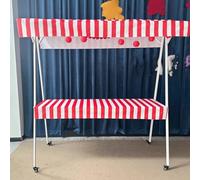 Lumivex Food Kiosk Stand Wooden Road Food Cart Street Food Cart on Wheels, Foldable Vendor's Stall with Wheels & Lightweight Display Stand , Mobile Kiosk Vendor Cart (150x60cm/59.1x23.6in)