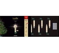 Lumix® SuperLight Flame 77132 - Set di 6 candele per albero di Natale, senza fili, 9 cm, senza telecomando, funzione di accensione/spegnimento 4 ore per albero di Natale