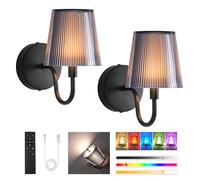 LumniexDesigns Lampade da Parete Ricaricabili, LED da Parete RGB con 3 Temperature Colore, Dimmerabili Senza Fili, Touch e Telecomando, per Soggiorno, Scale e Corridoio - 2 Pack