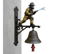 Lumo campanello dei pompieri - campana commemorativa vintage con suono di allarme | Decorazione a parete per casa esterna interna, giardino, portico, porta d'ingresso, display da collezione,