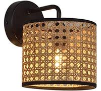 Lumo da parete Vintage Vintage giapponese lampada da parete arte rattan, parentesi di decorazioni Zen Light, Personalizzazione creativa al letto Wall Wall, per la camera da letto Studio Studio Hotel