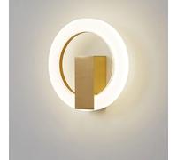 Lumo Moderno a Parete Lampada a Parete, la Lettura della Camera da Letto Rotonda Light Light 5W 4000K Luci da sconde da Parete per Interni per Soggiorno Decorazione Sala da Pranzo, Marrone, Oro (Oro)